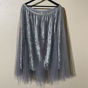 RAGA Silver and Gray Midi Skirt